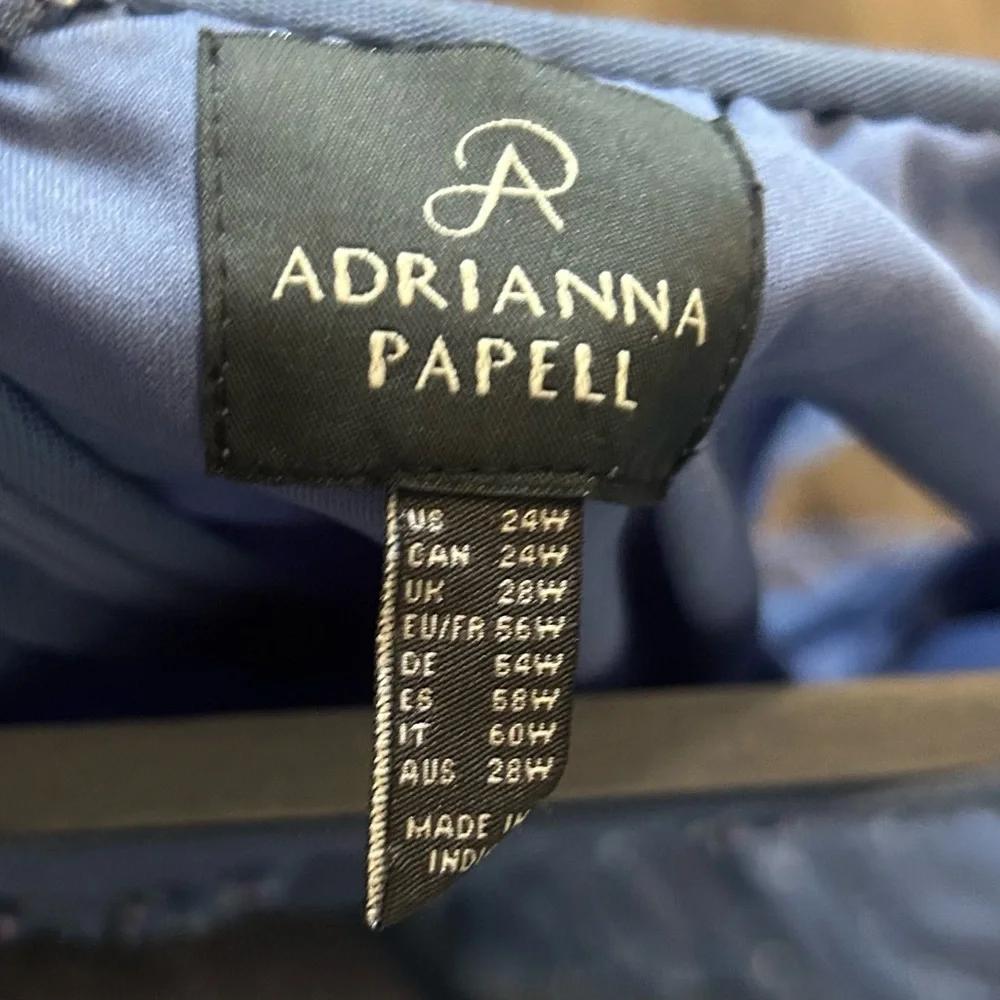 Adrianna Papell Dusty Blue Beaded Maxi Dress - Picture 3 of 8